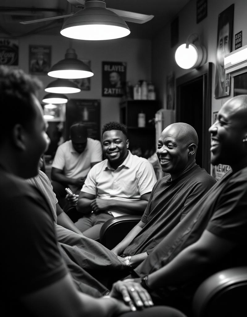 Community moments inside the barbershop